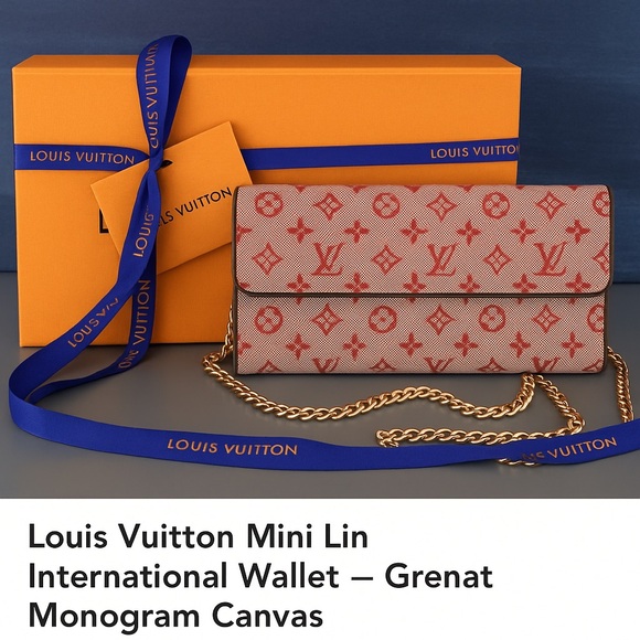 Louis Vuitton Mini Lin International Wallet – Grenat Monogram Canvas - Picture 1 of 15